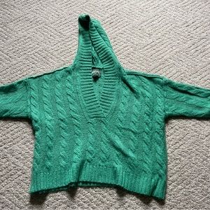 American Eagle Cropped Hooded Sweater